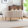 YakoHome Mini-Liegesofa Beige 127,5x70x76,5 cm – Chenille, mit Federkern, abnehmbarem Sitzkissen und verstellbaren Füßen Bild 4