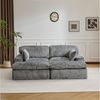Leawin Sofa Cordsofa 2-Sitzer mit Bettfunktion, modernes Schlafsofa für Wohnzimmer, Weicher Cordbezug, flexible Kombination & ideal für kleine Räume Bild 5