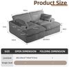 Leawin Sofa Cordsofa 2-Sitzer mit Bettfunktion, modernes Schlafsofa für Wohnzimmer, Weicher Cordbezug, flexible Kombination & ideal für kleine Räume Bild 4