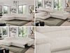 Mks Möbel 'Pedro L-Form' Ecksofa mit Schlaffunktion, verstellbaren Kopfstützen & Bettkasten, Beige, Cord, links Bild 2