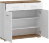 Kommode Halver / Hola, Holzwerkstoff, Weiß, Holzfarben, 90 x 88 x 34 cm Bild 3