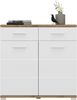Kommode Halver / Hola, Holzwerkstoff, Weiß, Holzfarben, 90 x 88 x 34 cm Bild 2