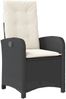 vidaXL 3-tlg. Garten-Essgruppe mit Kissen Schwarz Poly Rattan 3212221 Bild 4
