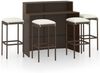 vidaXL 5-tlg. Gartenbar-Set mit Kissen Braun 3064878 Bild 2