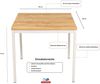 Furni24 Rechteckiger Universaltisch mit laminierter Platte Eiche 80 x 80 x 75 cm, Metallgestell und niveauausgleichs Füßen, ideal im Homeoffice als Schreibtisch, Konferenztisch, Computertisch, Esstisch Bild 3