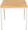 Furni24 Rechteckiger Universaltisch mit laminierter Platte Eiche 80 x 80 x 75 cm, Metallgestell und niveauausgleichs Füßen, ideal im Homeoffice als Schreibtisch, Konferenztisch, Computertisch, Esstisch Bild 2