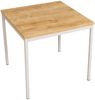 Furni24 Rechteckiger Universaltisch mit laminierter Platte Eiche 80 x 80 x 75 cm, Metallgestell und niveauausgleichs Füßen, ideal im Homeoffice als Schreibtisch, Konferenztisch, Computertisch, Esstisch Bild 1