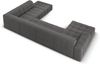Micadoni Panorama Ecksofa Jennifer 7-Sitzer Rechts Samt Grau Bild 3