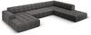 Micadoni Panorama Ecksofa Jennifer 7-Sitzer Rechts Samt Grau Bild 2
