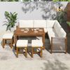 Merax Gartenloungeset 7-tlg, Balkonmöbel Sets für 7-8 Personen, Gartenmöbel Sets mit Gartentisch, Loungeset Terassenmöbel Sitzgruppe 8 Sitzer, Beige+Natur Bild 2