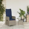 vidaXL Gartensessel Verstellbar mit Kissen Grau Poly Rattan 365684 Bild 3