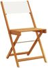 vidaXL Gartenstühle 4 Stk. Klappbar Cremeweiß Stoff und Massivholz 3214610 Bild 3