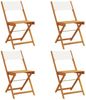 vidaXL Gartenstühle 4 Stk. Klappbar Cremeweiß Stoff und Massivholz 3214610 Bild 2