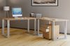 VCM Schreibtisch Lona 915250 Silber / Sonoma-Eiche H. 76 x B. 160 x T. 160 cm Bild 2