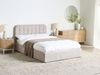 Bett mit Stauraum Chenillegewebe CHALLANS 140 x 200 cm Taupe Bild 3