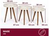 HOOZ Beistelltisch Satztisch 3er Set Beine Holz rund Ø 38 cm, Höhen: 47/ 53/ 59 cm Rosen (Set, 3-St, 3× Sofatisch), Platzsparendes 3er Couchtisch Set – flexibel ineinander schiebbar Bild 4