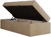 Boxspringbett 90x200 Polsterbett ZERO 90 Einzelbett ohne Kopfteil, inkl. Stauraum & Multipocket-Matratze, Hotelbett - Beige Plüsch - H3 - Topper Visco Bild 5