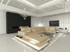 Sofa Dreams Wohnlandschaft Ledersofa Ledercouch Messana U Form Leder Sofa, Couch, mit LED, wahlweise mit Bettfunktion als Schlafsofa, Designersofa Bild 1