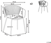 Esszimmerstuhl 2er Set RIGBY Metall Beige Bild 2