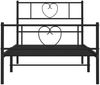 vidaXL Bettgestell mit Kopf- und Fußteil, Metall, Schwarz, 100x190 cm Bild 5