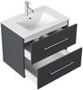 Badmöbel Set Firenze 70 3tlg. LED Spiegel und Hochschrank grafit : Grafit Bild 3