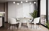Home Collective Esstisch ausziehbar Tisch Küchentisch Esszimmertisch Ausziehtisch (Esszimmer Küche Wohnzimmer Esstisch erweiterbar), modernes Design mit A-Linien-Gestell, 120-160 x 80 cm Kaschmir Bild 4