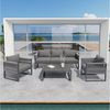 Flieks Gartenlounge-Set, (1-tlg), 5-Sitzer Gartenmöbel-Set Sitzgruppe mit Verstellbaren Füßen Bild 5
