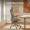 Desktronic Bürostuhl Verstellbarer Ergonomischer SitOne, Grau 4-Dimensional Armlehne, Integrierte 4-Wege-Lendenwirbelstütze Bild 4