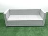 Fimous Polyrattan Gartenmöbel Set 5 Stücke Outdoor Garten Sofa Rechteckiger Couchtisch Set mit Sessel 2 kleine Fußhockern Hellgrau gemischt Bild 5