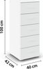 rauch Aditio Box, Kommode, 5 Schubladen, mit Softclose-Funktion, Farbe Weiß, BxHxT 40x100x42cm Bild 4