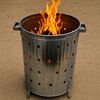 Buri Verbrennungstonne 75l verzinkt Feuerschale Verbrenner Terrassenofen Feuertonne 75 Liter verzinkt Gartenabfall schnell und einfach entsorgen Feuerfass aus Metall Garten Gartentonne Ofen Brennofen Bild 5