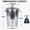 Buri Verbrennungstonne 75l verzinkt Feuerschale Verbrenner Terrassenofen Feuertonne 75 Liter verzinkt Gartenabfall schnell und einfach entsorgen Feuerfass aus Metall Garten Gartentonne Ofen Brennofen Bild 2