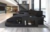 Stoff Wohnlandschaft Wave U-Form mit LED - Strukturstoff - Schwarzgrau-Schwarz - Links Bild 2