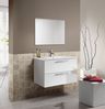 Badezimmer-Set >ARUBA < in weiß glänzend / lackiert / Spiegel - 80x57x45cm B/H/T Bild 2