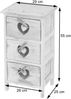 Kommode Forli, Schubladenkommode Schrank, 3 Schubladen mit Herzen 55x29x25cm, Shabby-Look, Vintage ~ braun Bild 3