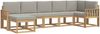 vidaXL Outdoor-Sofagarnitur mit Kissen 7 pcs Weiß und Hellgrau 3387940 Bild 2