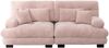 Ecksofa, Cloud Ecksofa für Wohnzimmer Chenille Doppelsofa mit 2 Lendenkissen und 2 Dekokissen Massivholzrahmen, Chenille+Massivholz, Rosa Bild 4