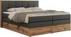 Boxspringbett, Doppelbett mit zwei 7 Härtezonen Multipocket-Matratzen, Bettkästen, Eiche Wotan Holzrahmen, Polsterbett mit Topper-Matratze - ALBERO 1 KING - 140 x 200 cm - Dunkelgrau Kunstleder - H3 Bild 4