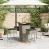 vidaXL 5-tlg. Gartenbar-Set mit Kissen Grau Poly Rattan 3261483 Bild 3