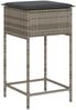 vidaXL 5-tlg. Gartenbar-Set mit Kissen Grau Poly Rattan 3261483 Bild 4