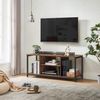 Vasagle TV-Schrank, Fernsehtisch, TV-Regal, Lowboard mit offenen Fächern, für Wohnzimmer, Unterhaltungsraum, für Fernseher bis zu 55 Zoll, Industrie-Design, vintagebraun-schwarz von Songmics LTV060B01 Bild 2