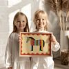 Poster Kinderzimmer Pferd · Bunt gestreiftes Pferd · Farbenfrohe Deko für Mädchen & Jungen · Fröhliches Tierposter Dekoprint ohne Rahmen - 15x20cm Bild 2