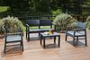 Dmora Outdoor-Lounge-Set Agnelo, Gartenkomposition mit 2 Sesseln, 1 Sofa und 1 Couchtisch, Lounge in Rattan-Optik mit Kissen, 100 % Made in Italy, Anthrazit Bild 4