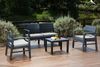 Dmora Outdoor-Lounge-Set Agnelo, Gartenkomposition mit 2 Sesseln, 1 Sofa und 1 Couchtisch, Lounge in Rattan-Optik mit Kissen, 100 % Made in Italy, Anthrazit Bild 2