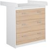 roba Kinderzimmerset 'Gabriella' 2-teilig - Gitterbett 70 x 140 cm - Wickelkommode schmal - Weiß / Eiche Bild 3