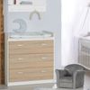 roba Kinderzimmerset 'Gabriella' 2-teilig - Gitterbett 70 x 140 cm - Wickelkommode schmal - Weiß / Eiche Bild 5
