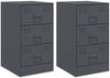 vidaXL Nachttische 2 Stk. Anthrazit 34,5x39x62 cm Stahl 841780 Bild 4