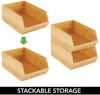 mDesign Aufbewahrungsbox Organizer Ablage 4er Set Holzkiste stapelbar Bambus Box Bild 5