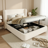 Polsterbett mit Stauraum Schleife,modernes Bett mit hohem Kopfteil, Bettgestell mit Lattenrost und Bettkasten Bild 3