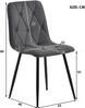 Esszimmerstuhl 4er-Set H 86 x T 40 x B 45 cm, Leinenbezug in Grau, Metallbeine Bild 3